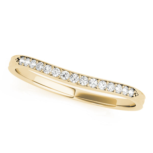 Single Row Prong in Channel Curved Half Eternity Ring in 10K/14K gold and platinum with certified lab-grown or natural diamonds