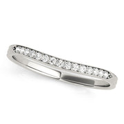 Single Row Prong in Channel Curved Half Eternity Ring in Gold & Platinum