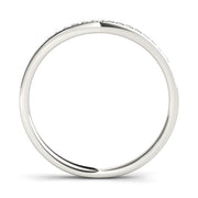 Single Row Prong in Channel Curved Half Eternity Ring in Gold & Platinum