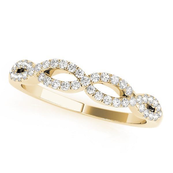 Double Row Infinity Half Eternity Ring in 10K/14K gold and platinum with certified lab-grown or natural diamonds