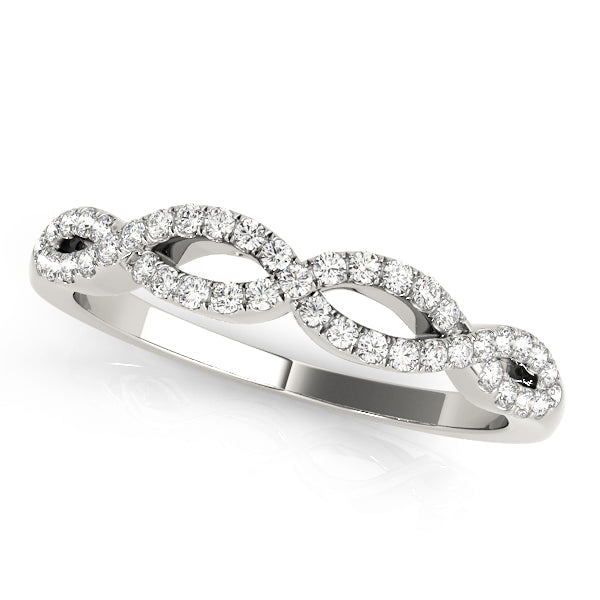 Double Row Infinity Half Eternity Ring in Gold & Platinum