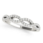 Double Row Infinity Half Eternity Ring in Gold & Platinum
