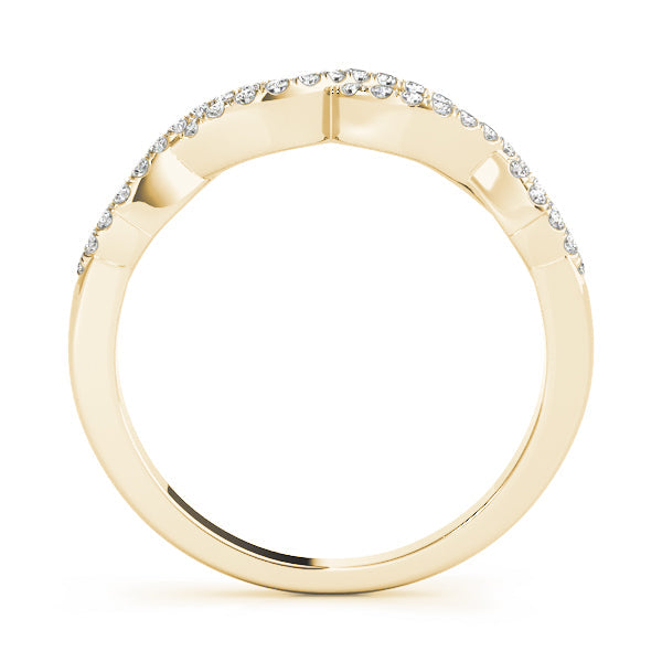 Double Row Infinity Half Eternity Ring in Gold & Platinum