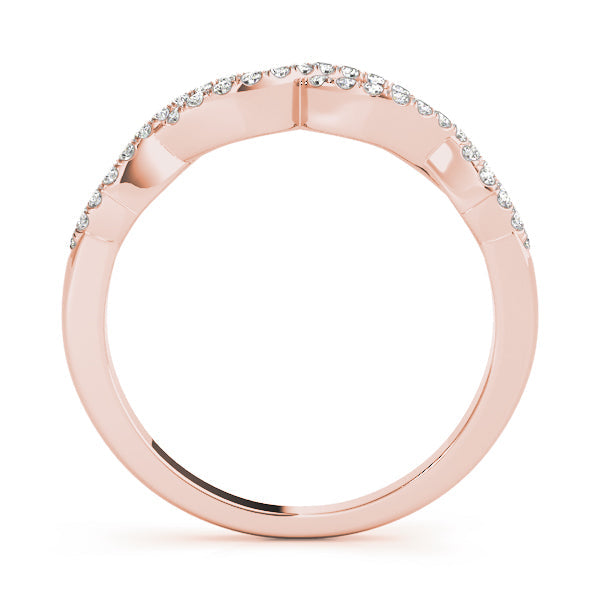 Double Row Infinity Half Eternity Ring in Gold & Platinum