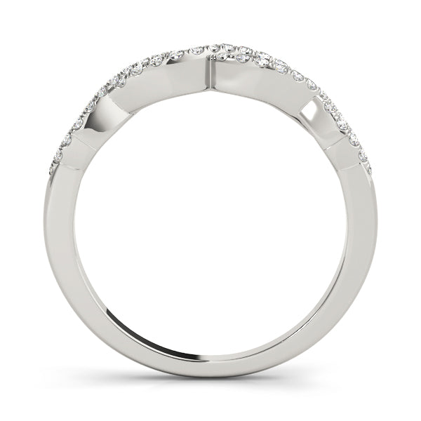 Double Row Infinity Half Eternity Ring in Gold & Platinum