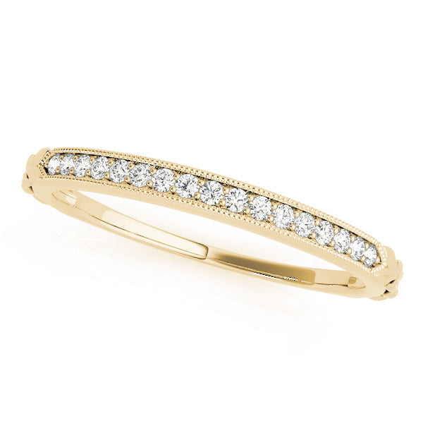 Vintage-Inspired Milgrain Half Eternity Ring in 10K/14K gold and platinum with certified lab-grown or natural diamonds