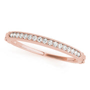 Vintage-Inspired Milgrain Half Eternity Ring in Gold & Platinum