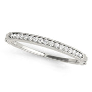 Vintage-Inspired Milgrain Half Eternity Ring in Gold & Platinum