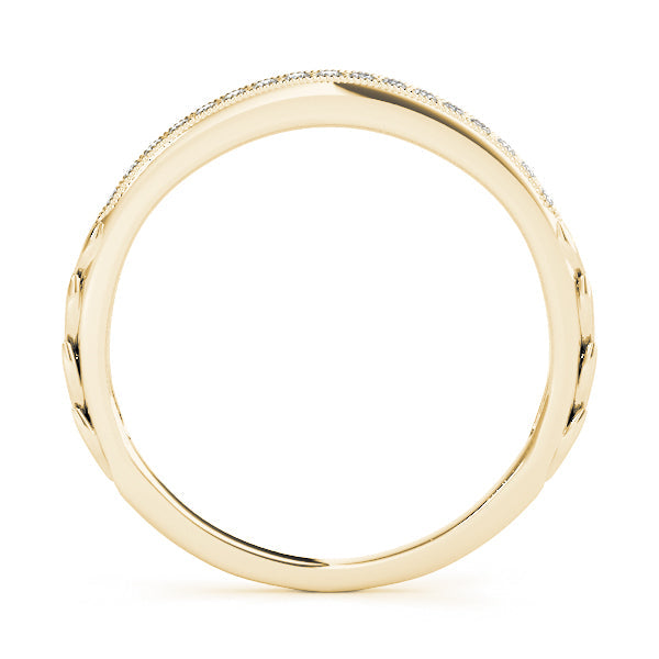 Vintage-Inspired Milgrain Half Eternity Ring in Gold & Platinum