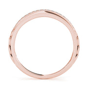 Vintage-Inspired Milgrain Half Eternity Ring in Gold & Platinum