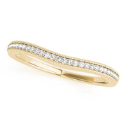 Prong Set Milgrain Curved Half Eternity Ring in 10K/14K gold and platinum with certified lab-grown or natural diamonds