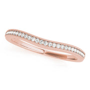 Prong Set Milgrain Curved Half Eternity Ring in Gold & Platinum