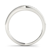 Prong Set Milgrain Curved Half Eternity Ring in Gold & Platinum