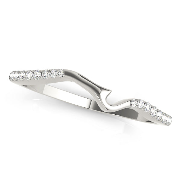Contoured Half Eternity Ring in Gold & Platinum