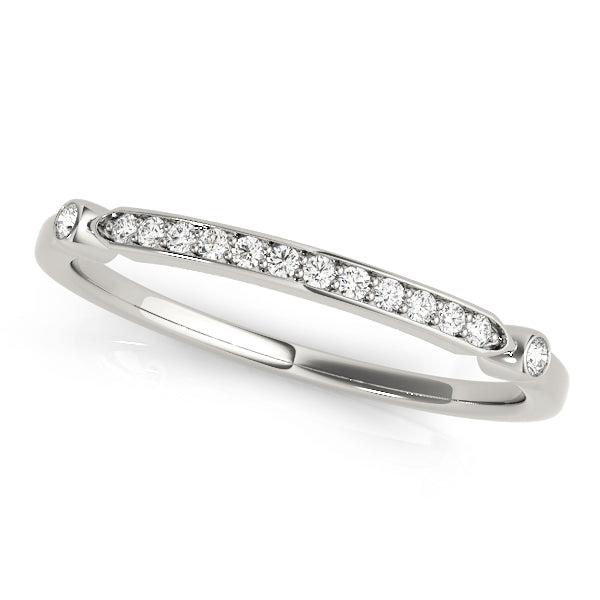 Single Row Prong in Channel Half Eternity Ring in Gold & Platinum