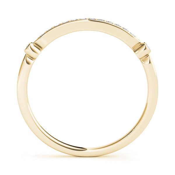 Single Row Prong in Channel Half Eternity Ring in Gold & Platinum
