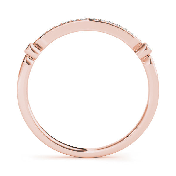 Single Row Prong in Channel Half Eternity Ring in Gold & Platinum