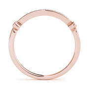Single Row Prong in Channel Half Eternity Ring in Gold & Platinum