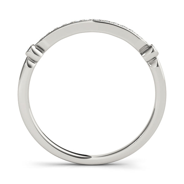 Single Row Prong in Channel Half Eternity Ring in Gold & Platinum