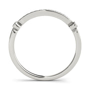 Single Row Prong in Channel Half Eternity Ring in Gold & Platinum