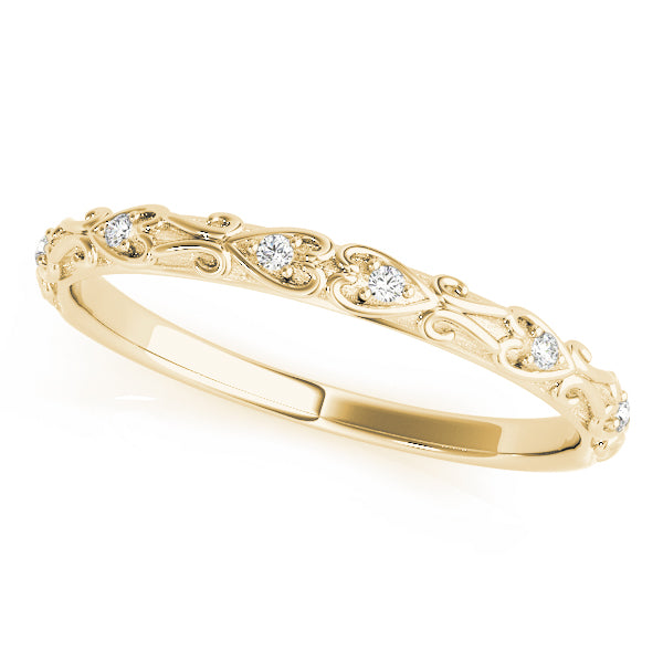 Vintage Inspired Half Eternity Ring in 10K/14K gold and platinum with certified lab-grown or natural diamonds