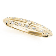 Accented Knife Edge Half Eternity Ring in 10K/14K gold and platinum with certified lab-grown or natural diamonds