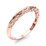 Accented Knife Edge Half Eternity Ring in Gold & Platinum