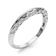 Accented Knife Edge Half Eternity Ring in Gold & Platinum