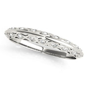 Accented Knife Edge Half Eternity Ring in Gold & Platinum
