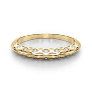 Accented Knife Edge Half Eternity Ring in Gold & Platinum