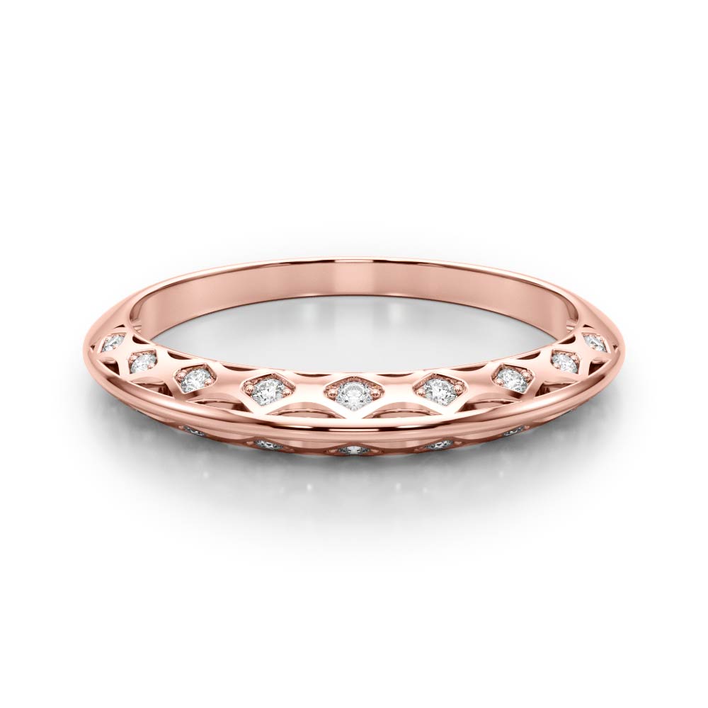 Accented Knife Edge Half Eternity Ring in Gold & Platinum