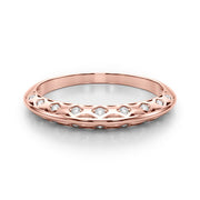 Accented Knife Edge Half Eternity Ring in Gold & Platinum