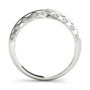 Accented Knife Edge Half Eternity Ring in Gold & Platinum