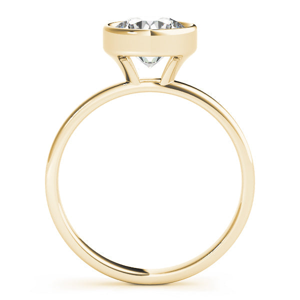 Elegant Bezel Solitaire Round Diamond Engagement Ring in 10K/14K gold and platinum with certified lab-grown or natural diamonds