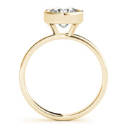 Elegant Bezel Solitaire Round Diamond Engagement Ring in 10K/14K gold and platinum with certified lab-grown or natural diamonds