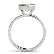 Elegant Bezel Solitaire Round Diamond Engagement Ring in 10K/14K gold and platinum with certified lab-grown or natural diamonds