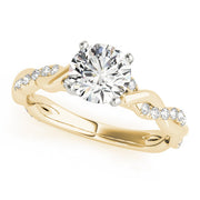 Vintage-Inspired Braided Shank Engagement Ring Round Diamond Engagement Ring in 10K/14K gold and platinum with certified lab-grown or natural diamonds