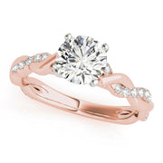 Vintage-Inspired Braided Shank Engagement Ring Round Diamond Engagement Ring in 10K/14K gold and platinum with certified lab-grown or natural diamonds