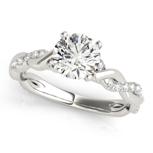 Vintage-Inspired Braided Shank Engagement Ring Round Diamond Engagement Ring in 10K/14K gold and platinum with certified lab-grown or natural diamonds