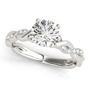 Vintage-Inspired Braided Shank Engagement Ring Round Diamond Engagement Ring in 10K/14K gold and platinum with certified lab-grown or natural diamonds