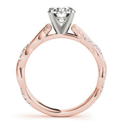 Vintage-Inspired Braided Shank Engagement Ring Round Diamond Engagement Ring in 10K/14K gold and platinum with certified lab-grown or natural diamonds