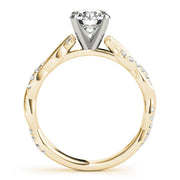 Vintage-Inspired Braided Shank Engagement Ring Round Diamond Engagement Ring in 10K/14K gold and platinum with certified lab-grown or natural diamonds