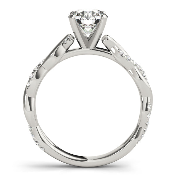 Vintage-Inspired Braided Shank Engagement Ring Round Diamond Engagement Ring in 10K/14K gold and platinum with certified lab-grown or natural diamonds