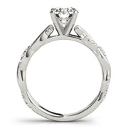 Vintage-Inspired Braided Shank Engagement Ring Round Diamond Engagement Ring in 10K/14K gold and platinum with certified lab-grown or natural diamonds