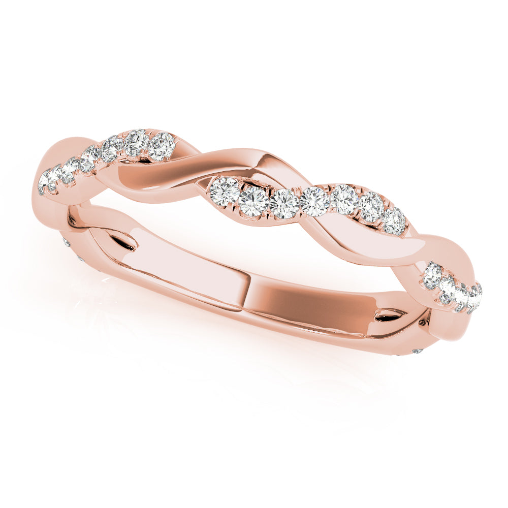 Braided Half Eternity Ring in Gold & Platinum