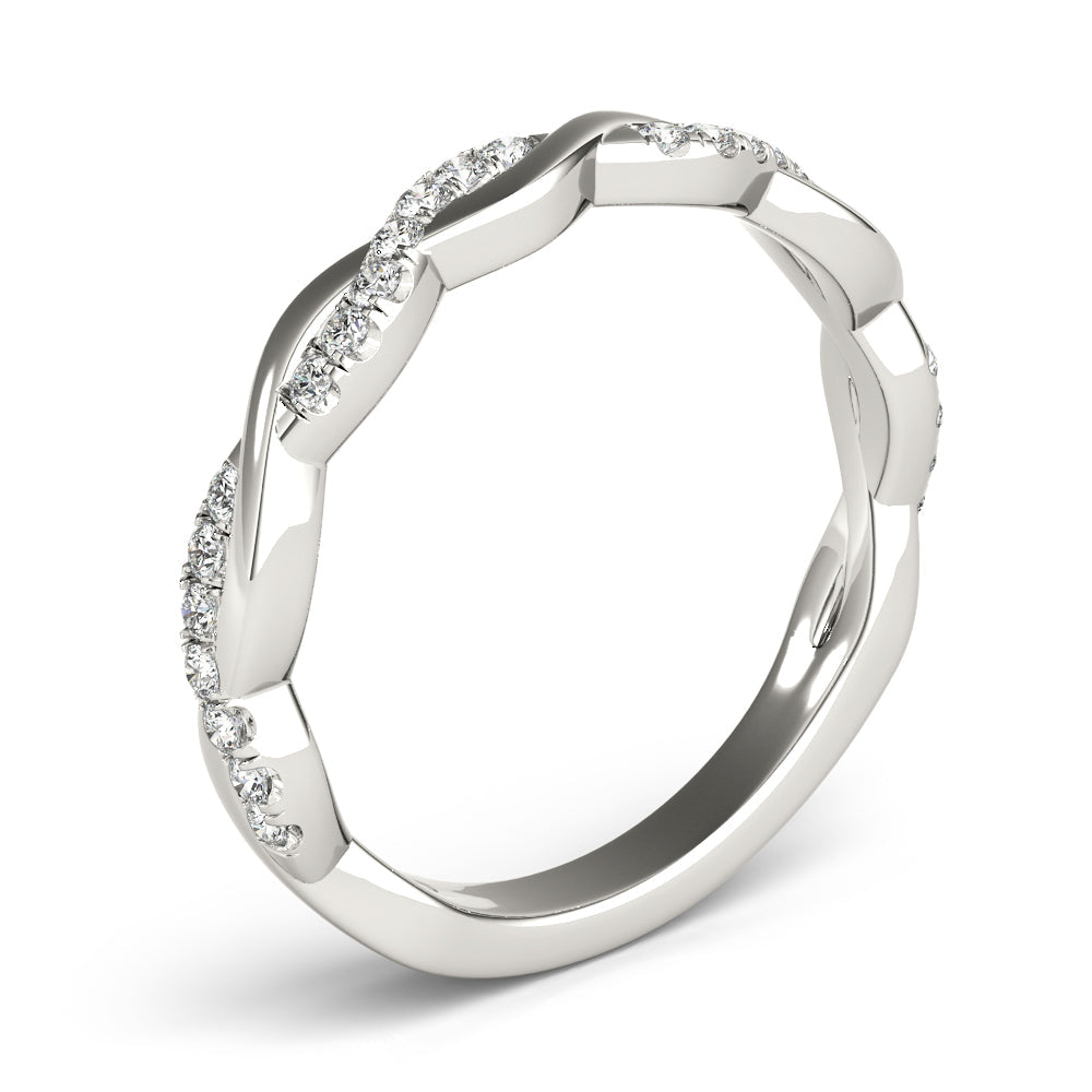 Braided Half Eternity Ring in Gold & Platinum