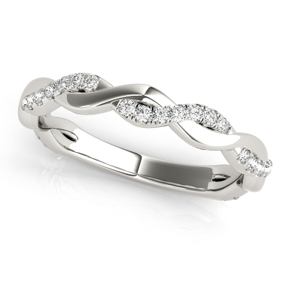 Braided Half Eternity Ring in Gold & Platinum