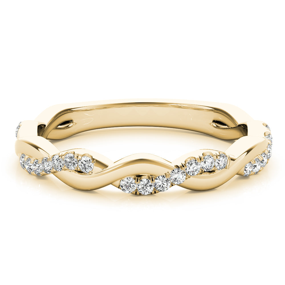 Braided Half Eternity Ring in Gold & Platinum