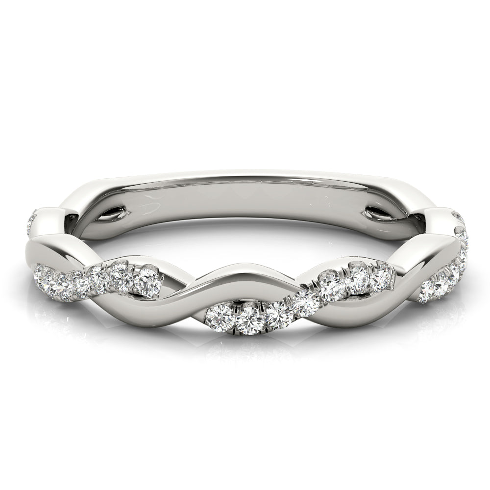 Braided Half Eternity Ring in Gold & Platinum
