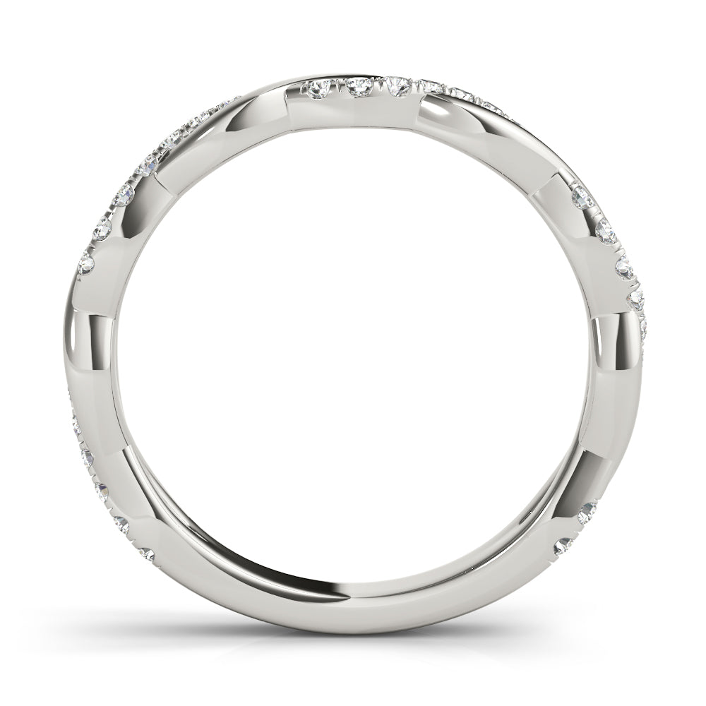 Braided Half Eternity Ring in Gold & Platinum